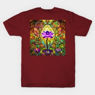 Stained Glass Lotus Flower T-Shirt